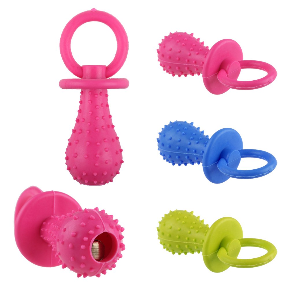 Lovely Rubber Pacifier For Pet Toys Dog Cat Puppy Chew Toys w/ Bell