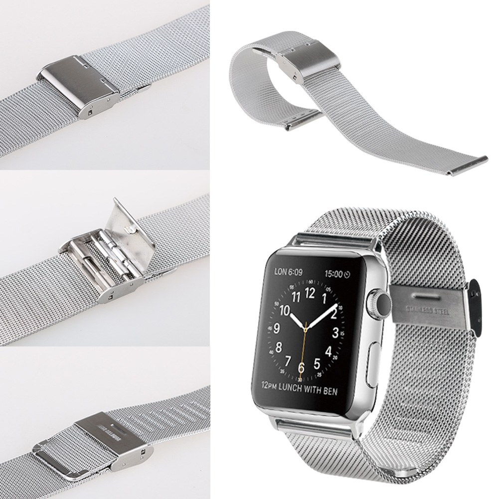 Shark Mesh Milanese Stainless Steel Watch Band Strap Adapter Hot For