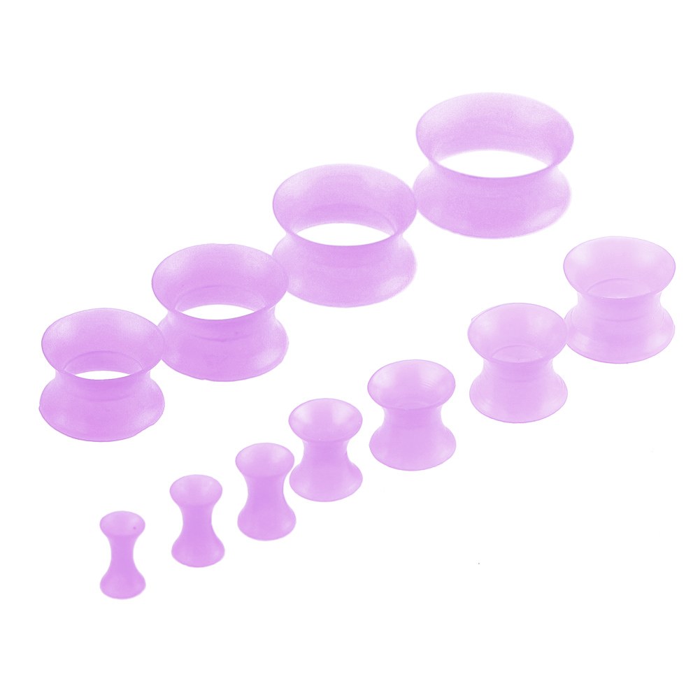 1 Pair Thin Flexible Silicone Ear Skin Tunnels Plugs Ear Gauges Earskin