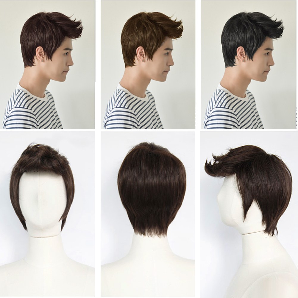 Fashion Men Handsome Short Hair Sexy Korean Boys Male Wig Full Wig