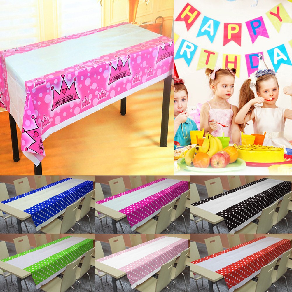 Plastic Table Cloth Colour Rectangle Cover For Wedding Birthday Party