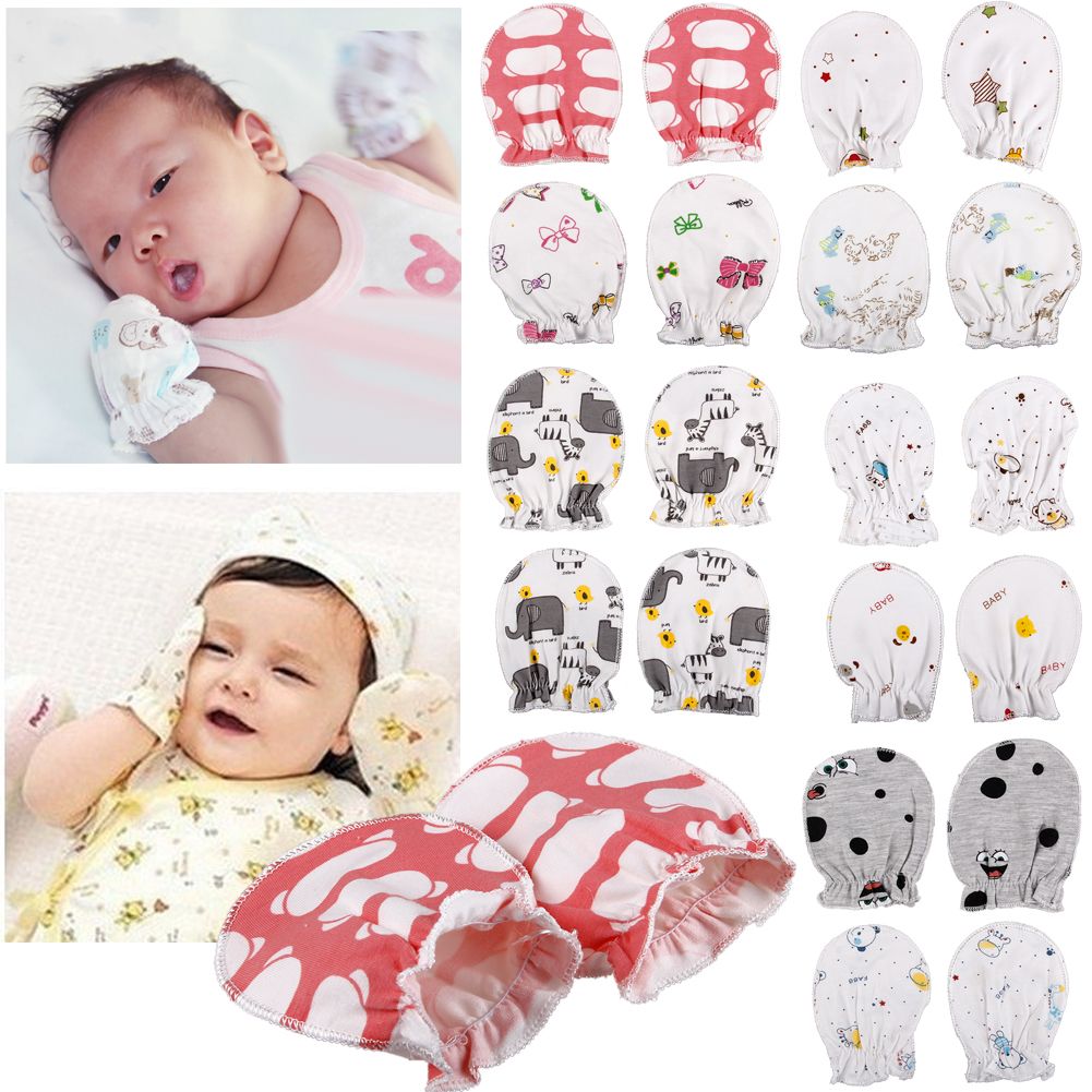 2 Pair Newborn Baby Boy Girl Infant Cotton Handguard Anti Scratch