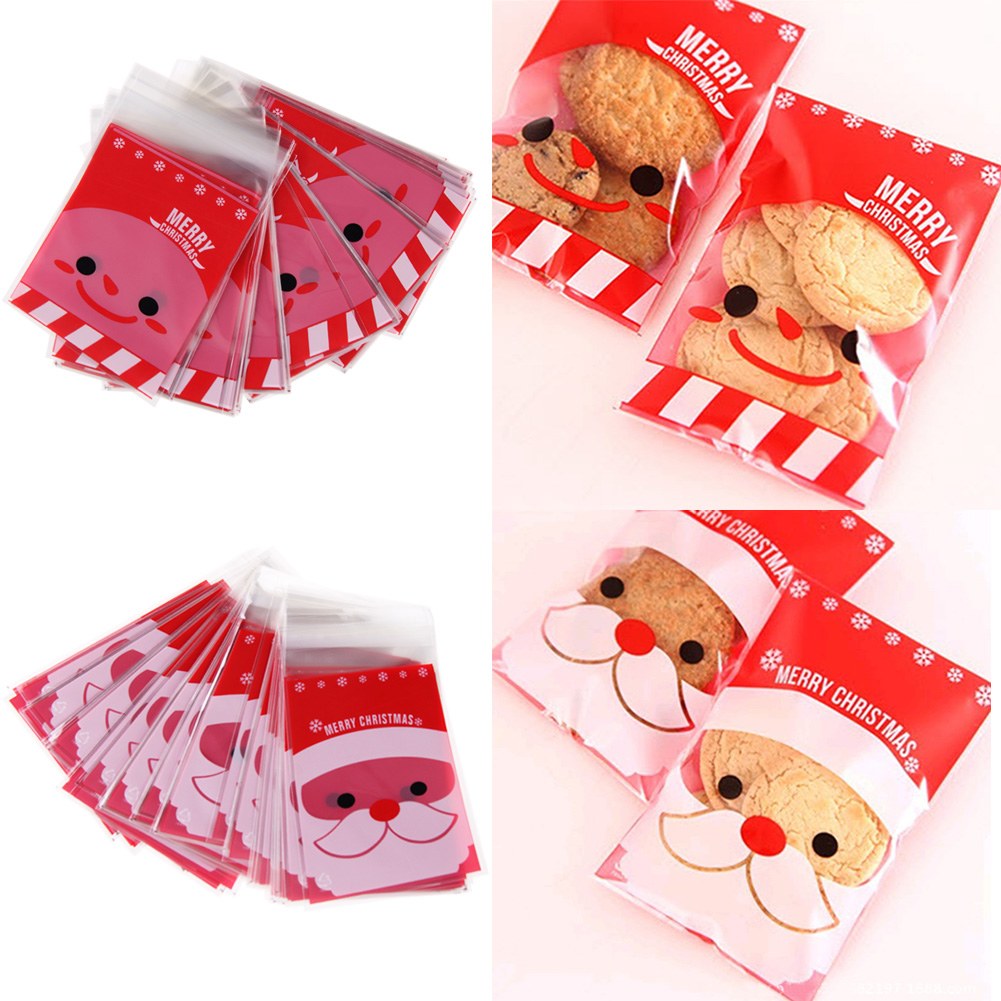 100pcs merry xmas santa cellophane cello bags candy 100pcs merry xmas santa cellophane cello bags candy