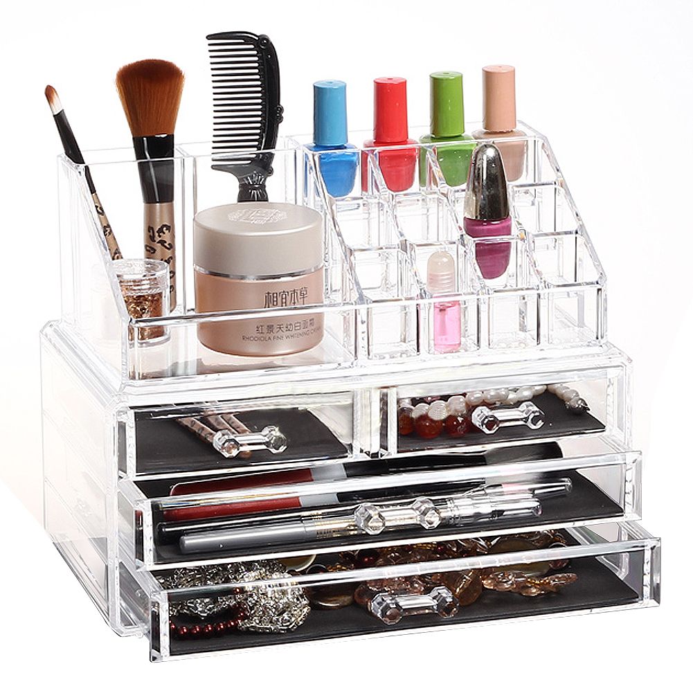 Cosmetic Organizer Clear Acrylic Makeup Drawers Holder ...