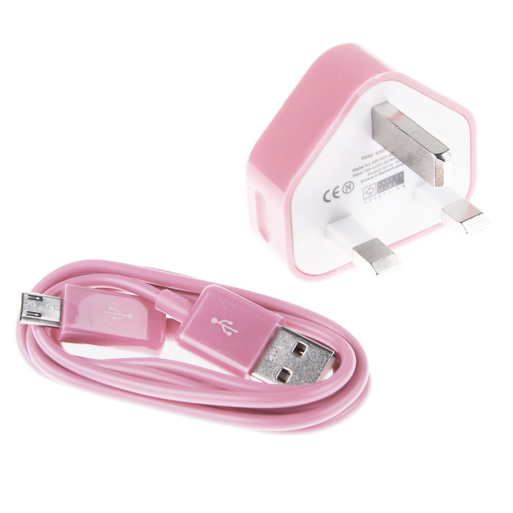 Mains Wall Charger UK Plug Adapter + 3.2Ft Micro USB Cable Lead For