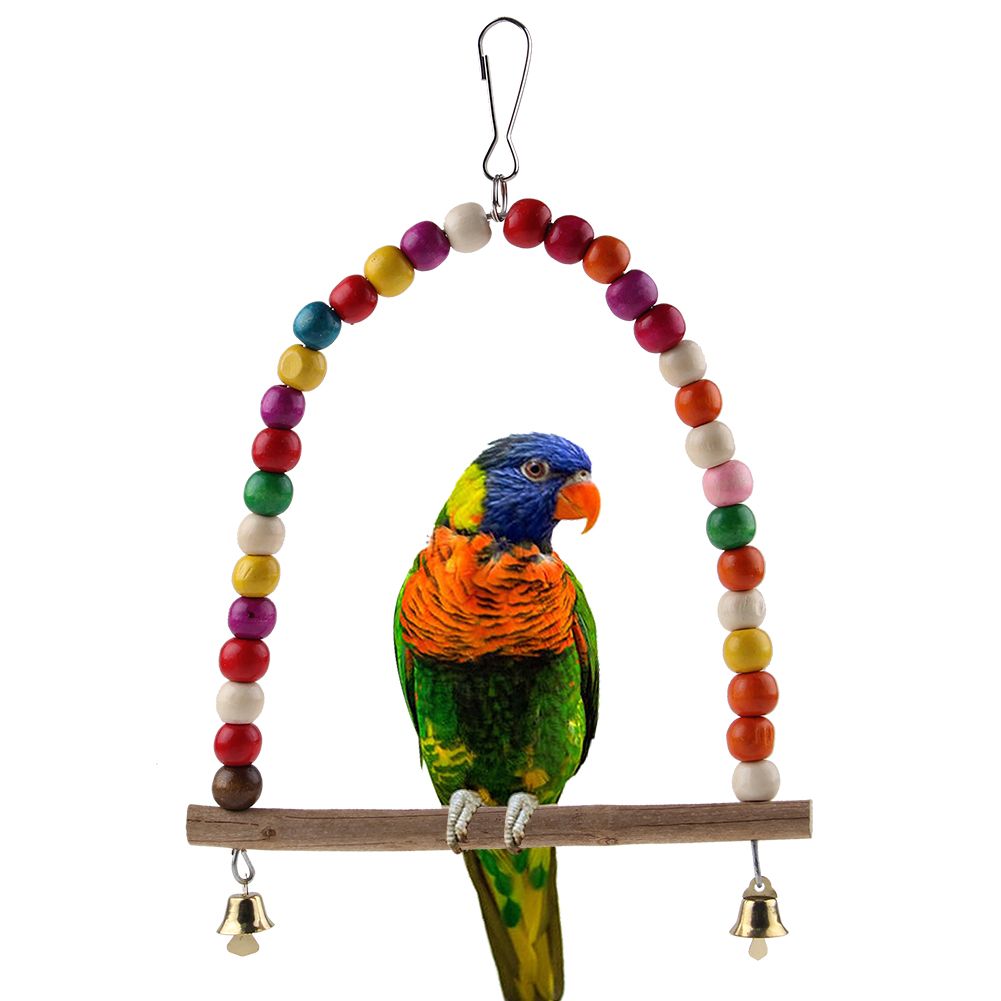 Colorful Bird Toy Parrot Swing Cage Toys For Parakeet Cockatiel Budgie