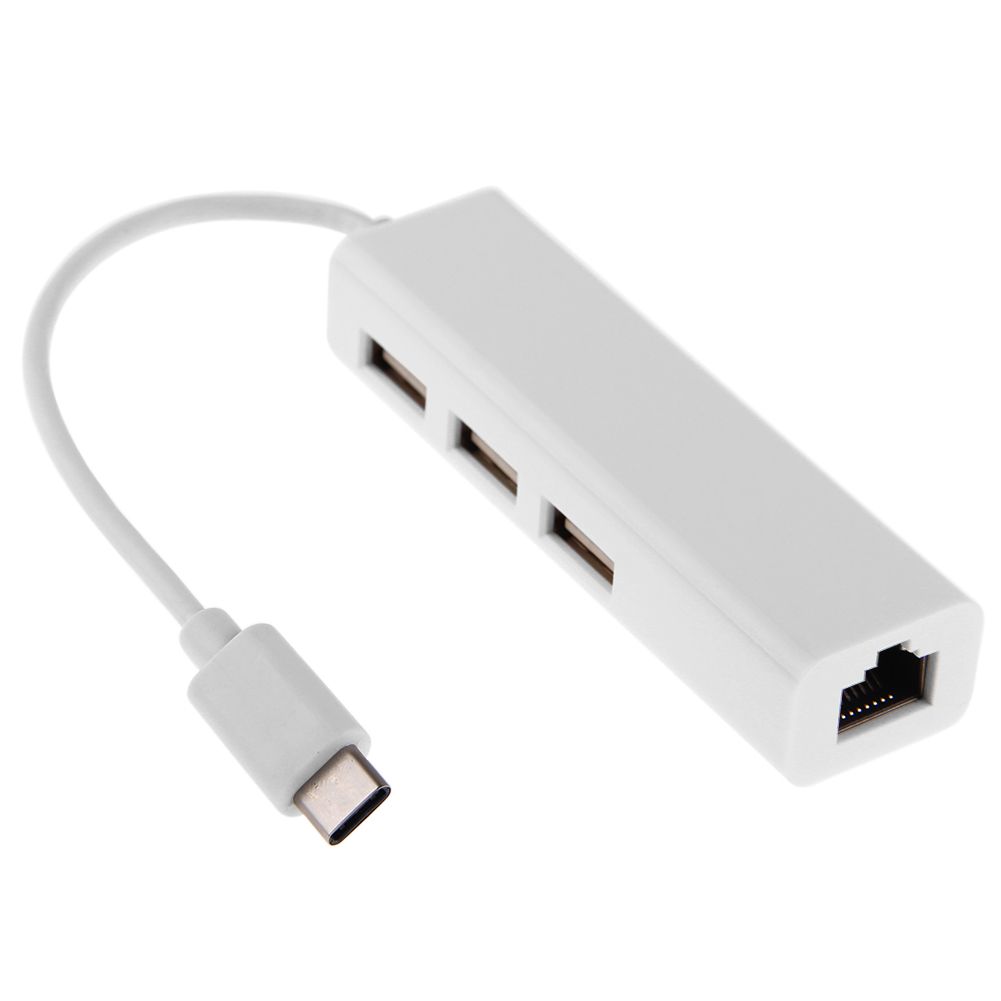 Highspeed USB 3.1 Type-C to 3 Ports USB 3.0 Hub Ethernet ...