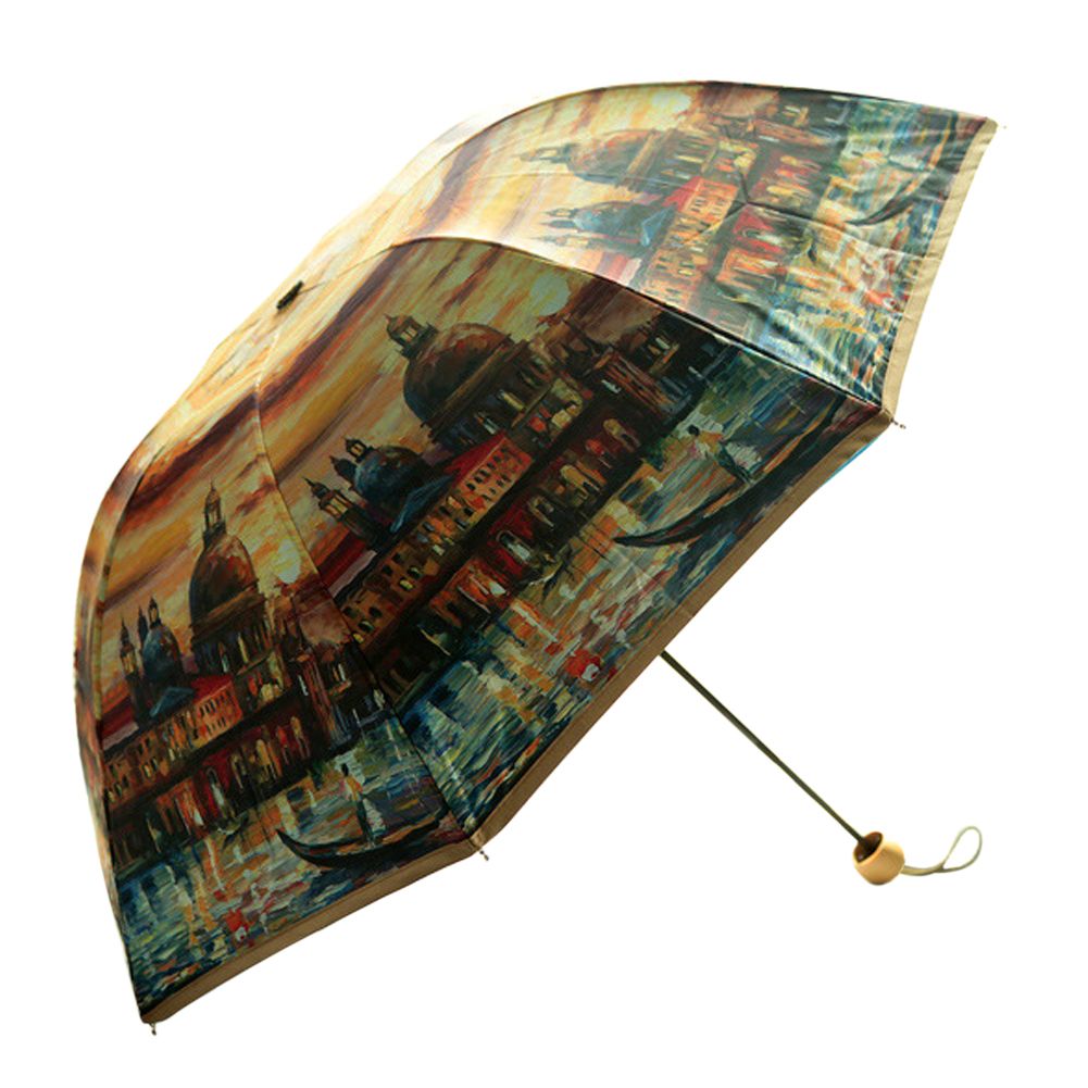 NEW Folding Windproof Anti UV Clear/Rain Lady women garden Oil Painting