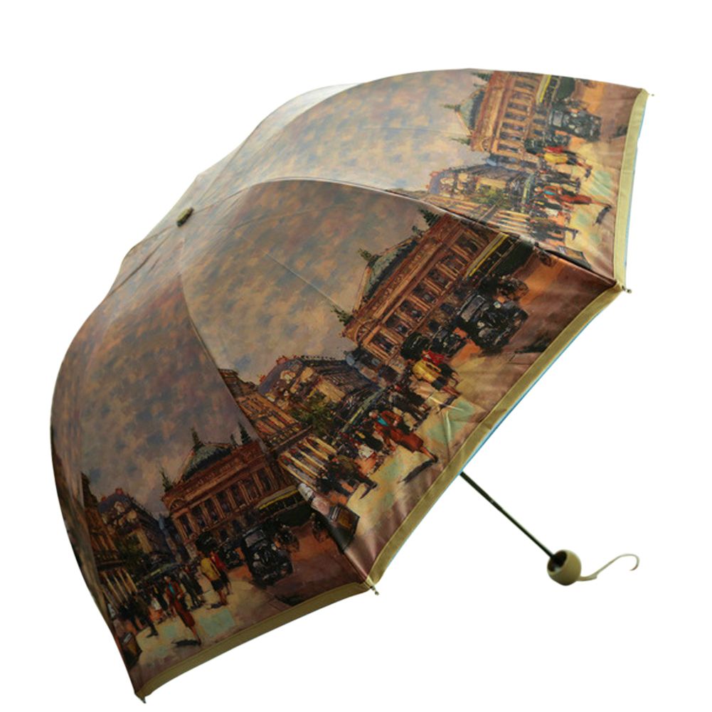 NEW Folding Windproof Anti UV Clear/Rain Lady women garden Oil Painting