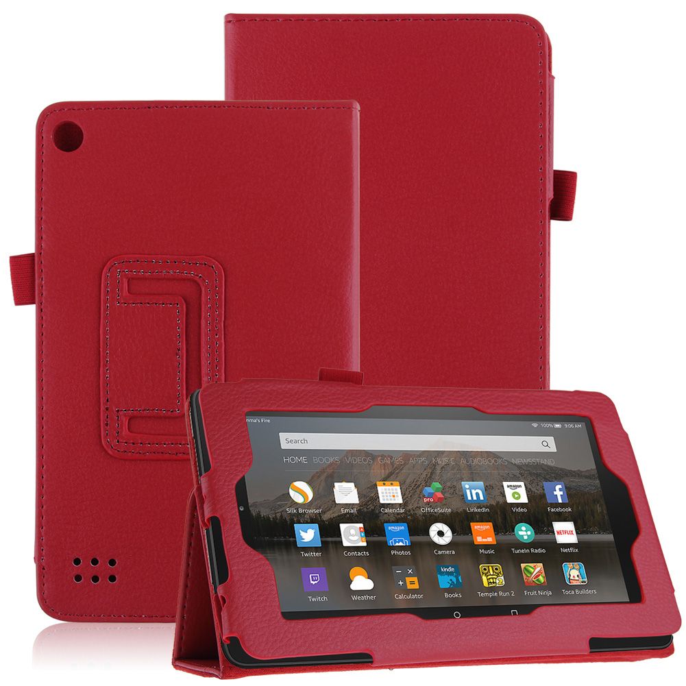 2015 FOLDING FOLIO LEATHER STAND CASE COVER FOR Amazon Kindle Fire 7 8